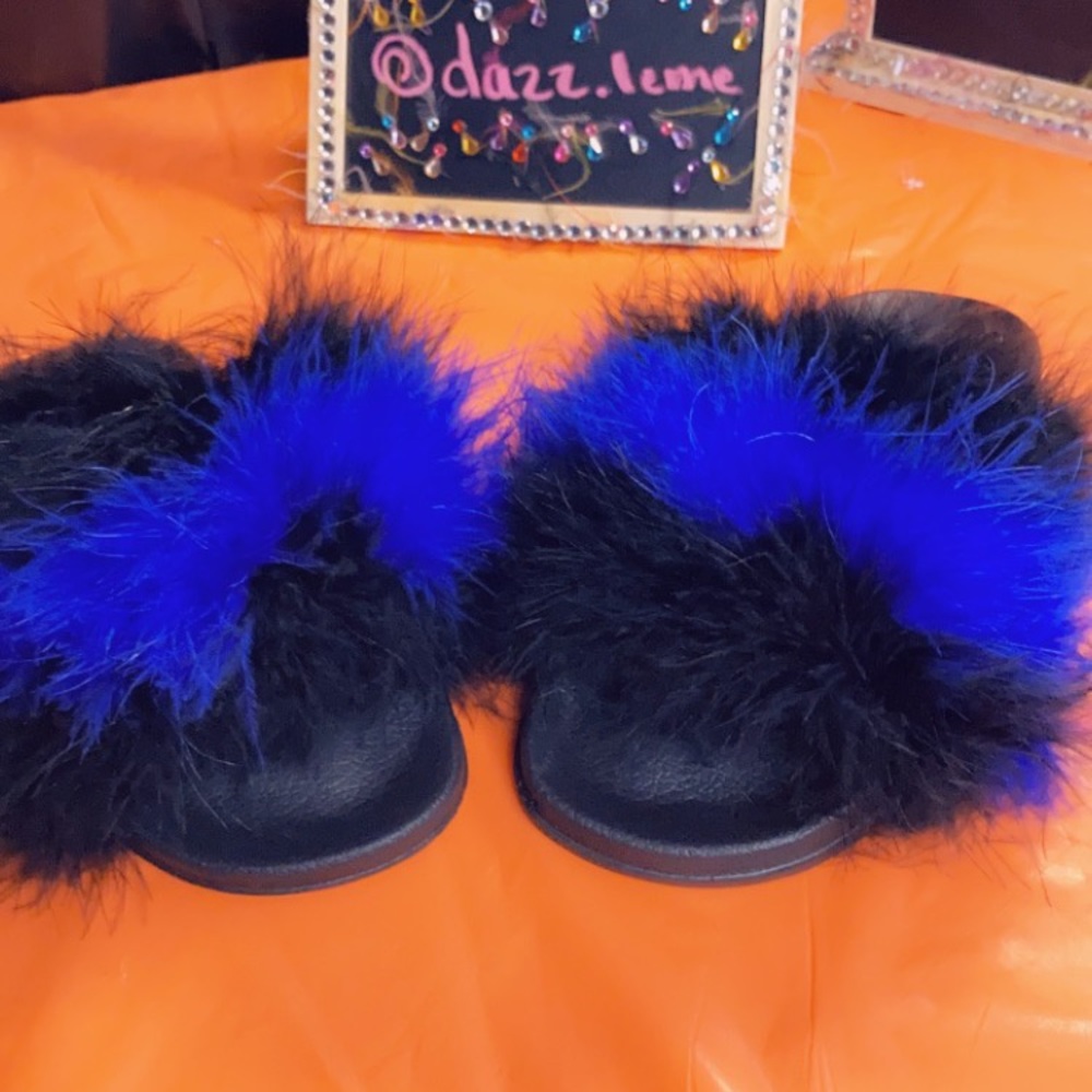 Customer made fur slides kids